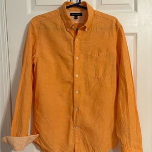 Banana Republic Men's Orange Linen Shirt